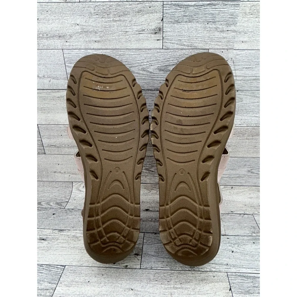 Skechers Rumblers Women Sz 9.5 Taupe Suede Memory Foam Wedge Slingback Sandals